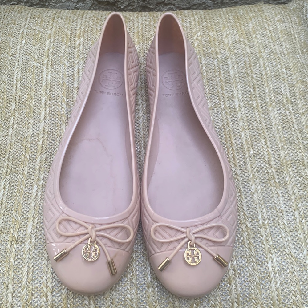 Tory Burch Quilted Bow Tie  Jelly Ballet Flats